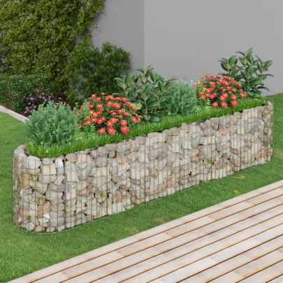 Strat Înălțat Gabion 260x50x50 cm - Fier Galvanizat Rezistent