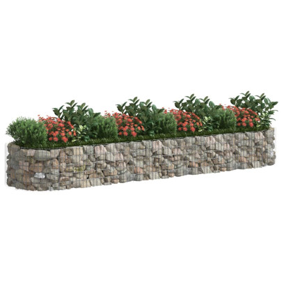 Strat Înălțat Gabion 400x100x50 cm - Fier Galvanizat