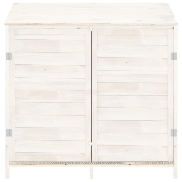 Șopron Grădină Alb - Lemn Natural - Depozitare Instrumente