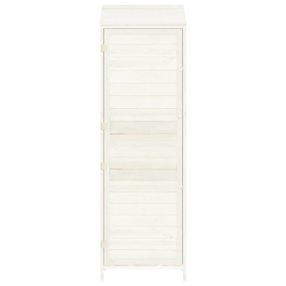 Șopron Grădină Alb - Lemn Brad Masiv - Depozitare Exterior