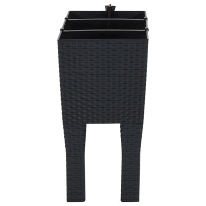 Strat Gradina Inaltat Antracit Ratan PP - 60x25x46 cm