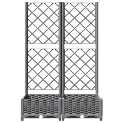 Jardinieră Grădină cu Spalier Gri 80x40x121,5 cm PP