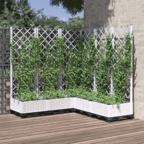 Jardinieră Grădină cu Spalier Alb - 120x120x121,5 cm PP