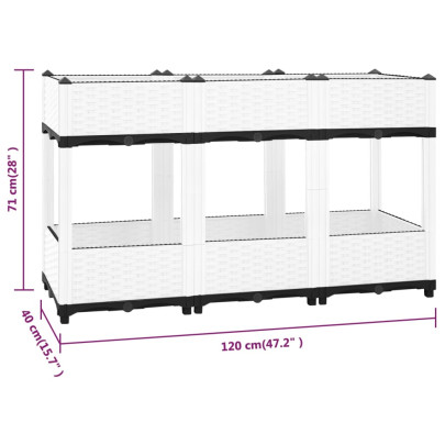 Strat Înălțat Exterior - 120x40x71 cm - Polipropilenă
