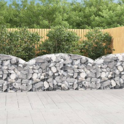 Coș Gabion Arcuit Fier Galvanizat 200x50x80/100cm