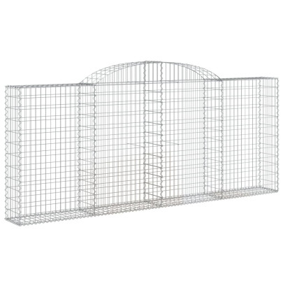 Coș Gabion Arcuit Fier Galvanizat | Barieră Decorativă Grădină
