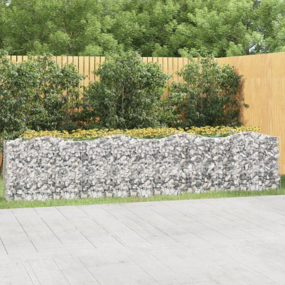 Strat Înălțat Gabion Arcuit 400x50x100cm - Fier Galvanizat