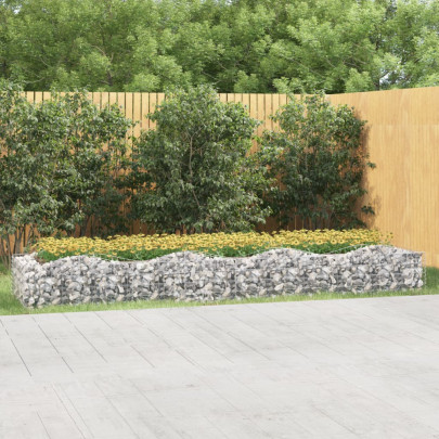 Strat Înălțat Gabion Arcuit 400x100x50 cm - Fier Galvanizat