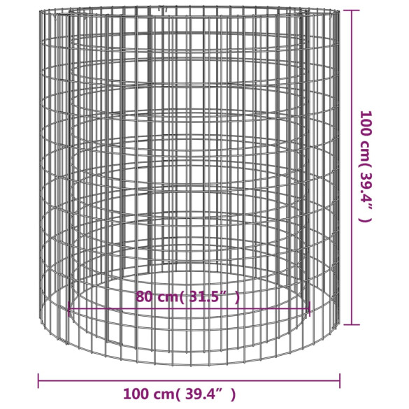 Vatră Gabion Foc Ø100cm - Fier Galvanizat | Livrare Gratuită