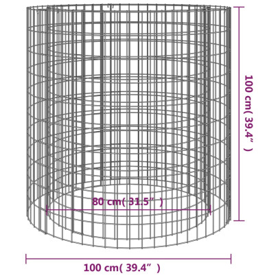 Vatră Gabion Foc Ø100cm - Fier Galvanizat | Livrare Gratuită