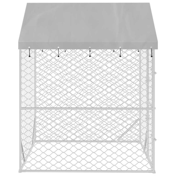 Padoc Exterior 2x2x2,5m cu Acoperiș Argintiu - Oțel Galvanizat