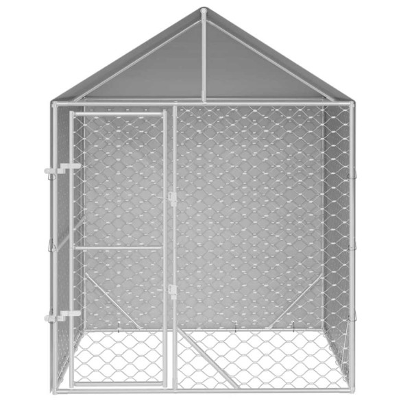 Padoc Exterior 2x2x2,5m Acoperiș Argintiu - Oțel Galvanizat