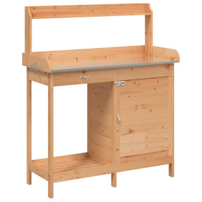 Masă Plantare cu Dulap Lemn Brad - 110x45x124 cm 2