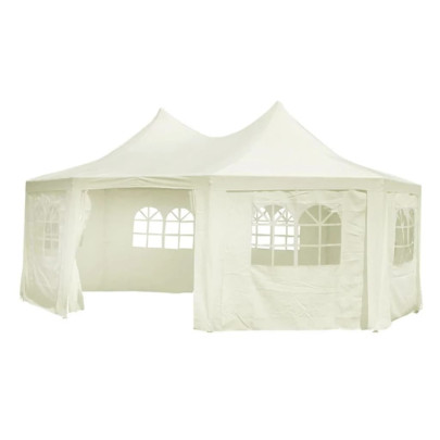 Cort de petrecere octogonal - crem - 6 x 4,4 x 3,5 m
