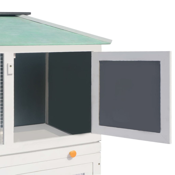 Cușcă 2 Niveluri pentru Iepuri - Lemn Rezistent la Intemperii