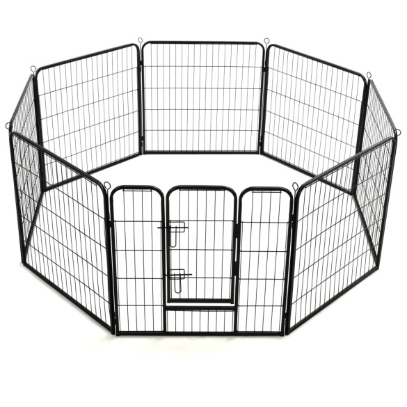 Țarc Câini Oțel 8 Panouri 80x80 cm - Livrare Gratuită