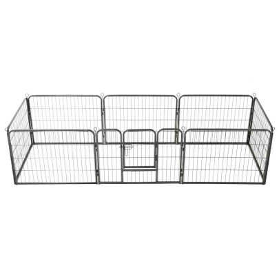 Țarc pentru câini - 8 panouri - oțel - 80x60 cm - negru