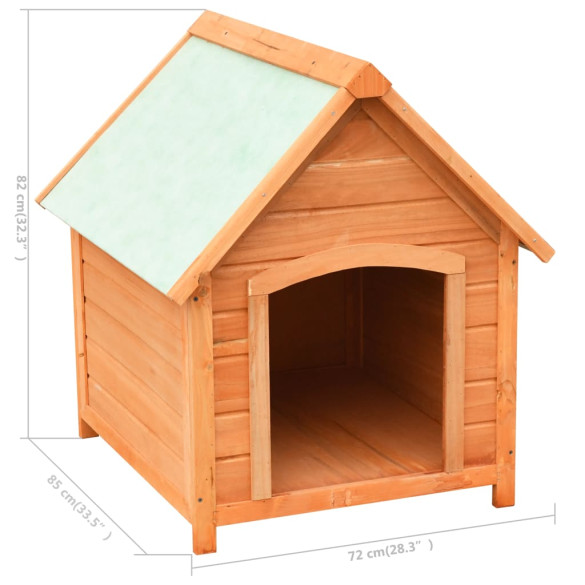 Cușcă Câine Lemn Masiv Pin Brad - 72x85x82 cm | Livrare Gratuită