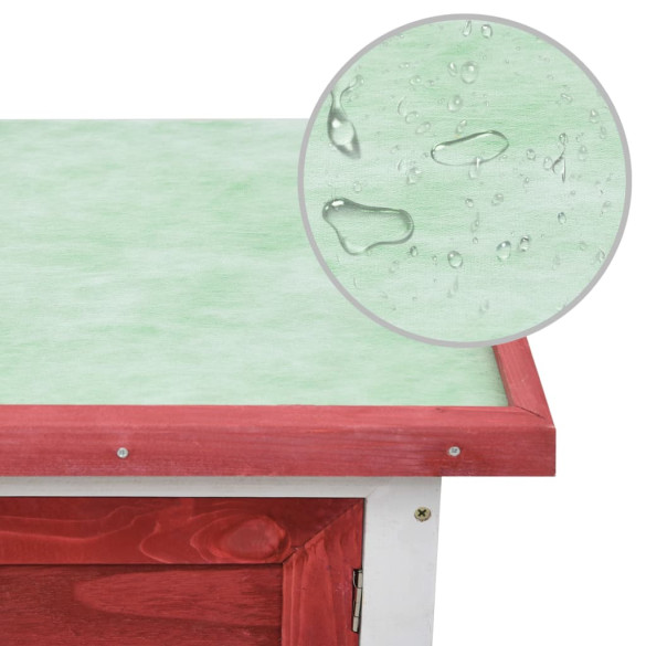 Cușcă Exterior Iepuri - Lemn Roșu - Livrare Gratuită