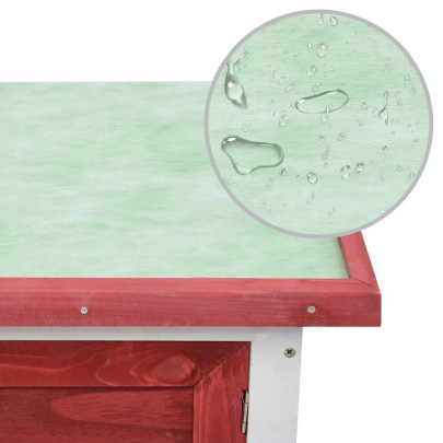 Cușcă Exterior Iepuri - Lemn Roșu - Livrare Gratuită