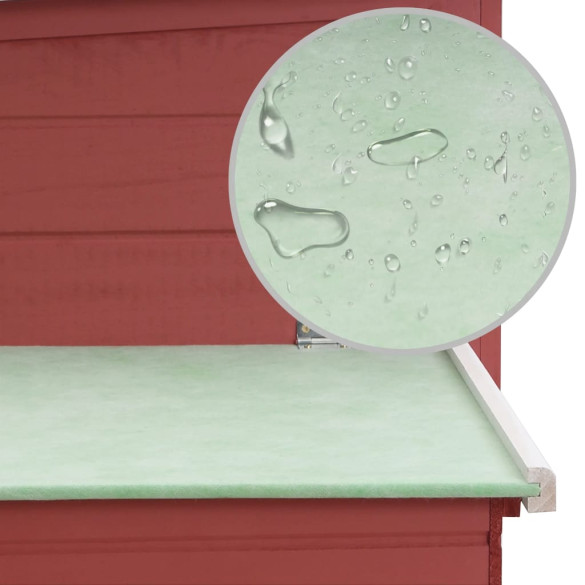 Coteț de păsări de exterior - casă găini cu 1 cuibar - roșu - lemn