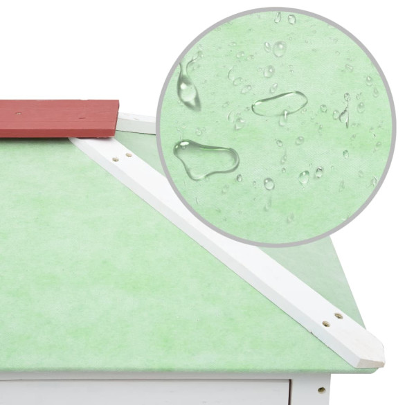 Cușcă 2 Niveluri Iepuri Lemn Roșu | Livrare Gratuită