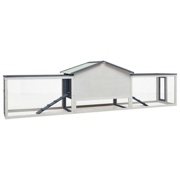 Cușcă Iepuri Lemn Masiv - 310x70x87 cm - Gri