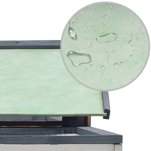 Cușcă Iepuri Lemn Masiv - 310x70x87 cm - Gri