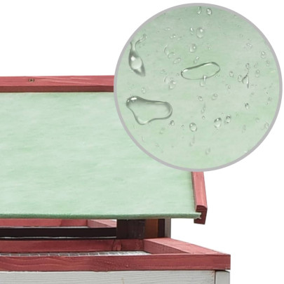 Cușcă Iepuri Lemn Masiv - 310x70x87 cm - 2 Niveluri - Roșu