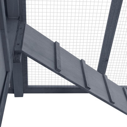 Coteț Găini Premium - Lemn Brad, Gri-Alb | Livrare Gratuită