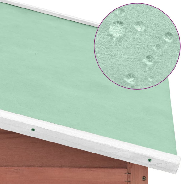 Coteț de păsări cu cuibar - Cafeniu și alb - Lemn masiv