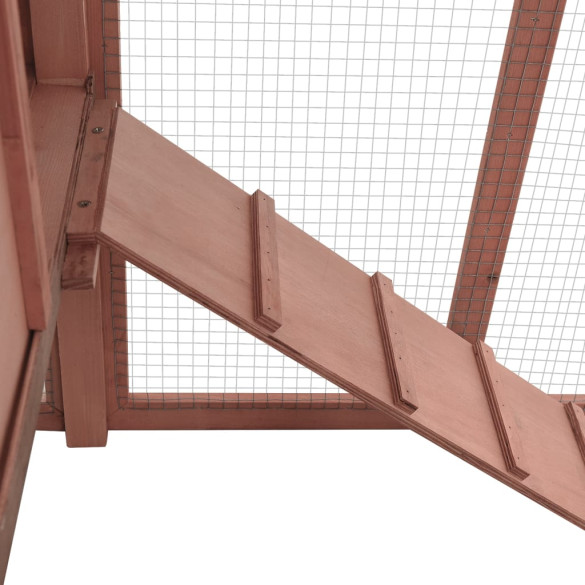 Coteț de păsări cu cuibar - Cafeniu și alb - Lemn masiv