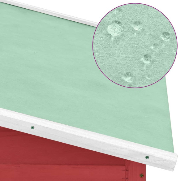 Coteț Păsări Lemn Masiv - Cuibar, Roșu-Alb | Livrare Gratuită