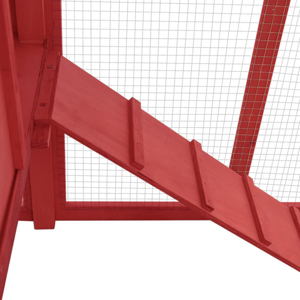 Coteț Păsări Lemn Masiv - Cuibar, Roșu-Alb | Livrare Gratuită