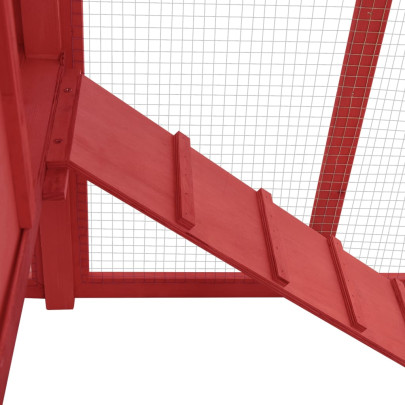 Coteț Păsări Lemn Masiv - Cuibar, Roșu-Alb | Livrare Gratuită