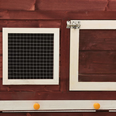 Cușcă Iepuri Lemn Masiv Brad - 140x63x120 cm cu 2 Niveluri