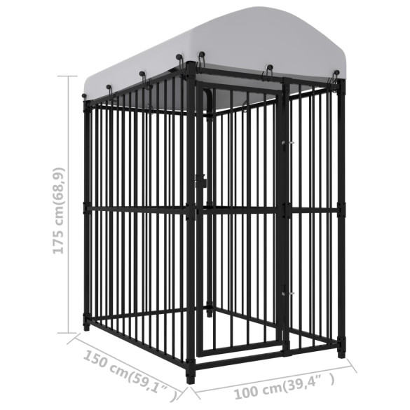 Padoc Câini Exterior cu Acoperiș - 150x100x175 cm