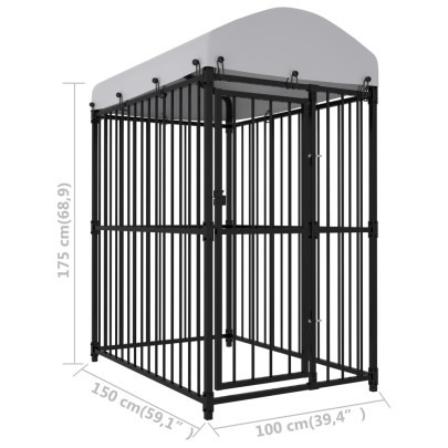Padoc Câini Exterior cu Acoperiș - 150x100x175 cm