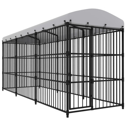Padoc pentru câini de exterior - cu acoperiș - 450 x 150 x 210 cm
