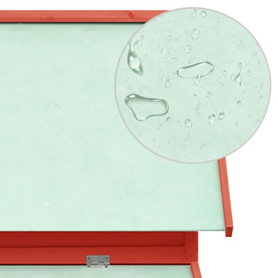 Coteț Găini Lemn Masiv - Roșu/Alb - 150x96x110 cm - Livrare Gratuită