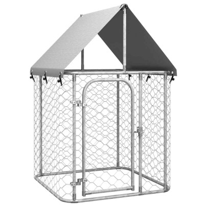 Padoc pentru câini de exterior - cu acoperiș - 100x100x150 cm