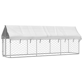 Padoc Câini Exterior cu Acoperiș 400x100x150cm 2