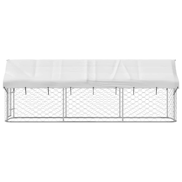 Padoc Câini Exterior cu Acoperiș 400x100x150cm