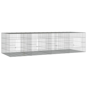 Cușcă Iepuri 4 Camere 217x79x54 cm - Fier Galvanizat 2