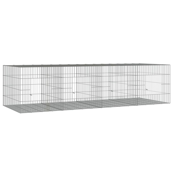 Cușcă Iepuri 4 Camere 217x79x54 cm - Fier Galvanizat