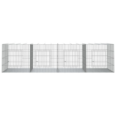 Cușcă Iepuri 4 Camere 217x79x54 cm - Fier Galvanizat