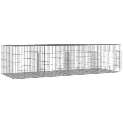 Cușcă Iepuri 4 Camere 217x79x54 cm - Fier Galvanizat