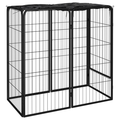 Padoc pentru câini cu 6 panouri - negru - 50x100 cm - oțel