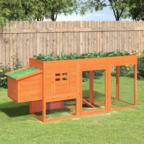 Coteț de găini din lemn masiv de pin - 204x50x84 cm