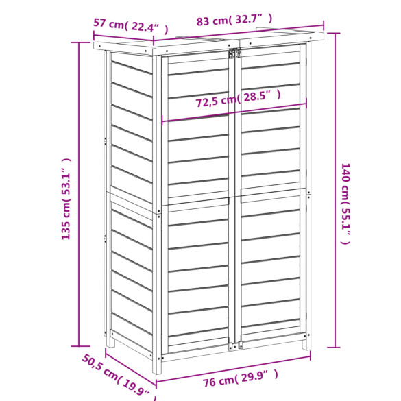 Magazie Utile Gradina - Lemn Masiv Pin, 83x57x140cm Magazie Utile Gradina - Lemn Masiv Pin, 83x57x140cm